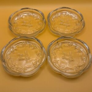 Princess House Fantasia Crystal Coasters 4pc Set Clear Tulip Excellent